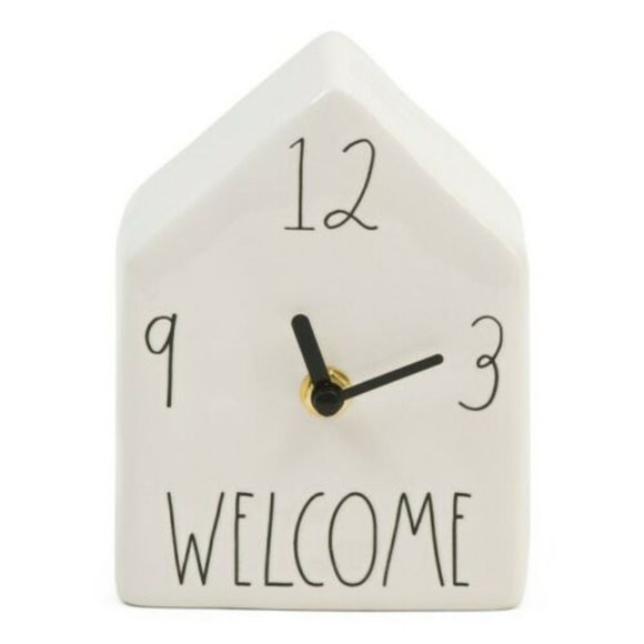 RAE DUNN Welcome Clock Birdhouse - Picture 1 of 1